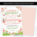 blush pink floral birthday party invite